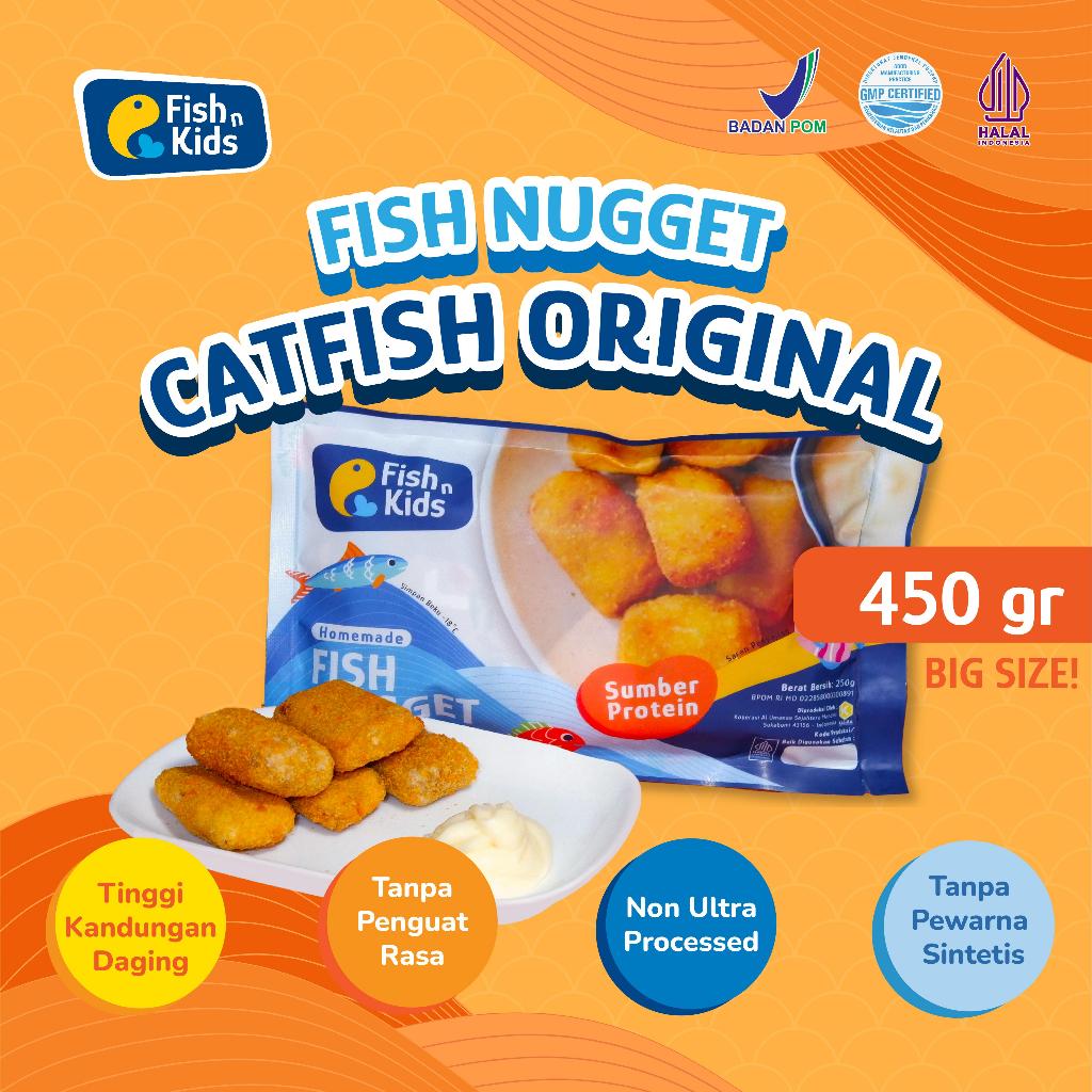 

Nugget Homemade MPASI Ikan Lele Original 450 gram/ Frozen Food Non MSG Fish n Kids