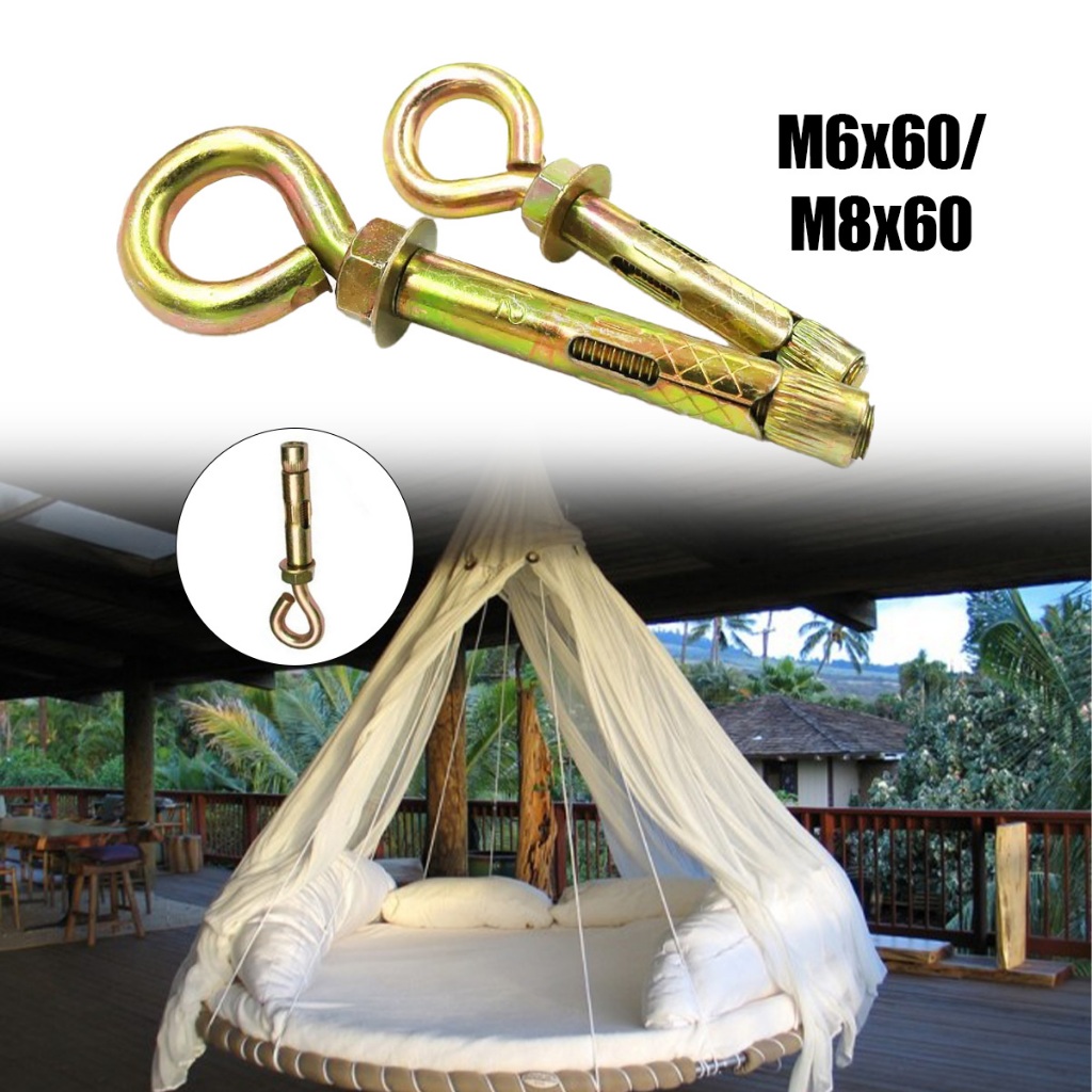 M6/M8x60 Baut Hook Dynaset Dynabolt  /Eye Dynabolt /Hook Bolt Sleeve Anchor /Dynabolt Gantung Tutup 