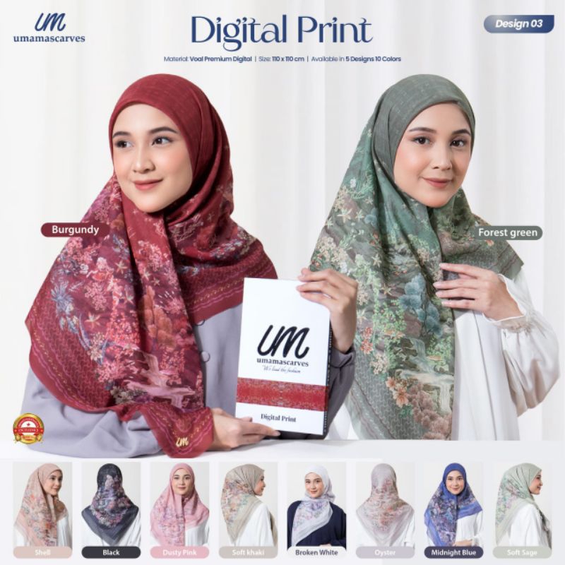 SEGIEMPAT DIGITAL PRINT BOX BY UMAMA/ DIGITAL PRIN BOX/ UMAMA PREMIUM BOX/ UMAMA SCARVES BOX