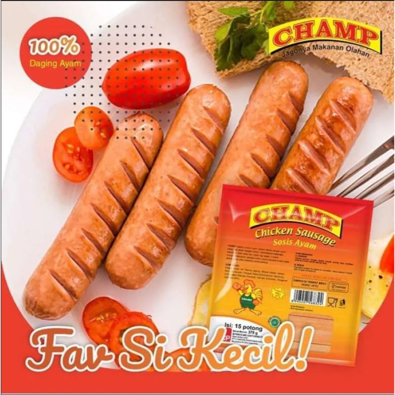 

Champ Sosis Ayam 375gr isi 15pcs