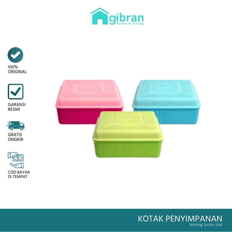 Tenong Segi Kotak Nasi Plastik Tempat Penyimpanan Roti Serbaguna