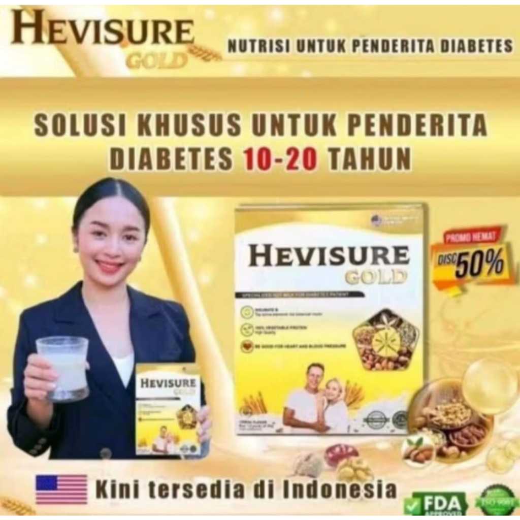 

New Susu Hevisure Gold PLUS MILK SUSU Obat Diabetes & Kencing Manis