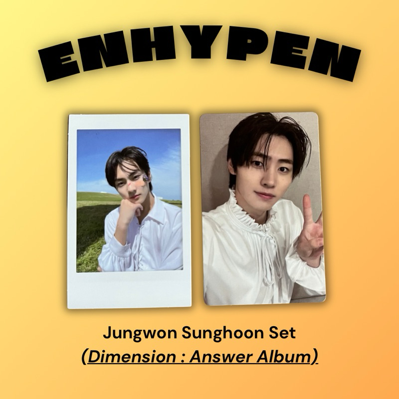 ENHYPEN PHOTOCARD Jungwon Sunghoon Dimension : Answer Enhypen Album - preloved collection
