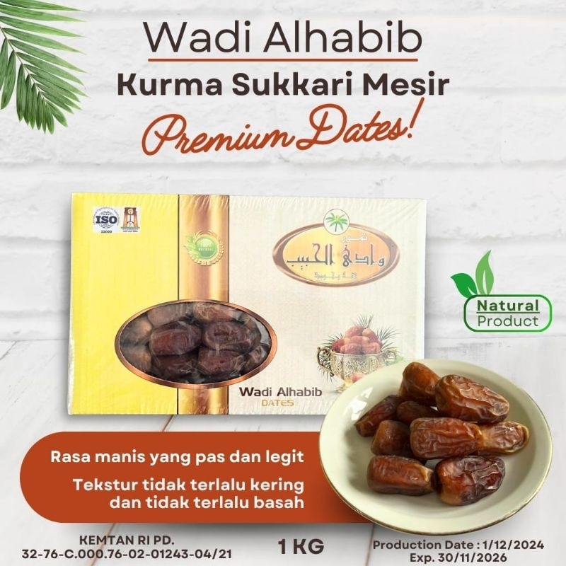 

Kurma Sukkari Mesir 1kg. Wadi Alhabib Dates