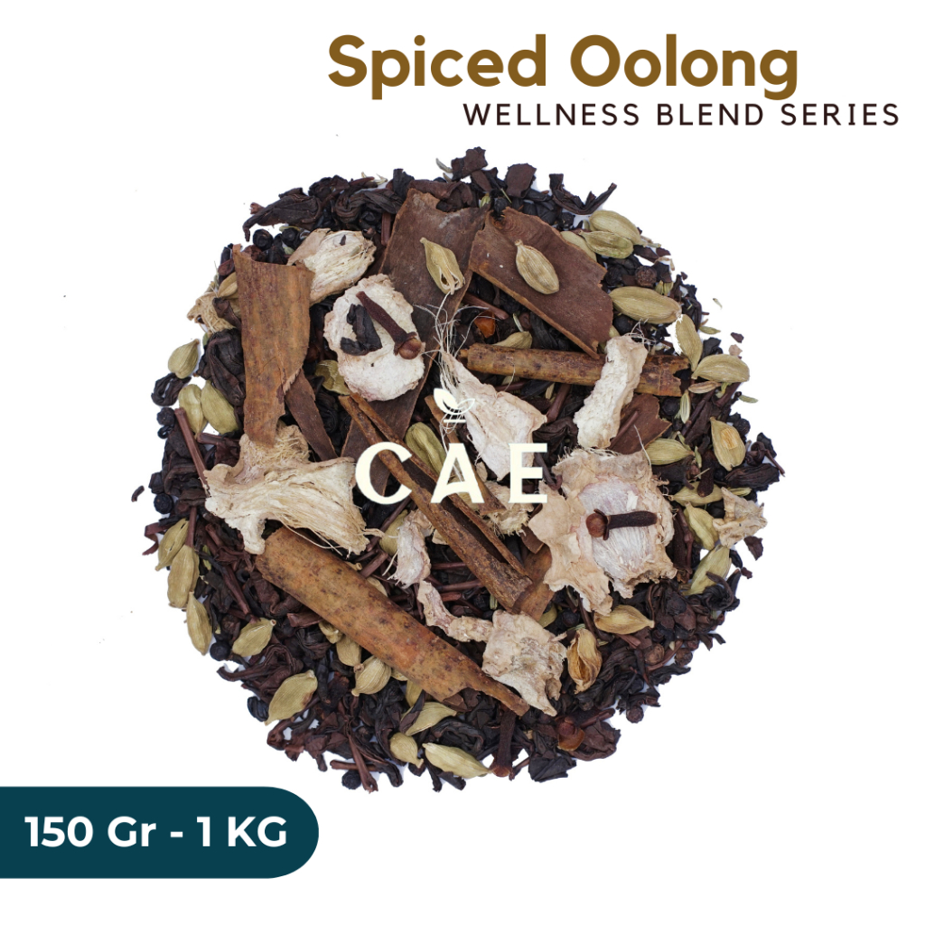 

SPICED OOLONG | Herbal Tea Blend Oolong Tea Ginger Black Pepper Fennel Seed Cloves Green Cardamom Cinnamon Premium 150 Gram - 1 KG