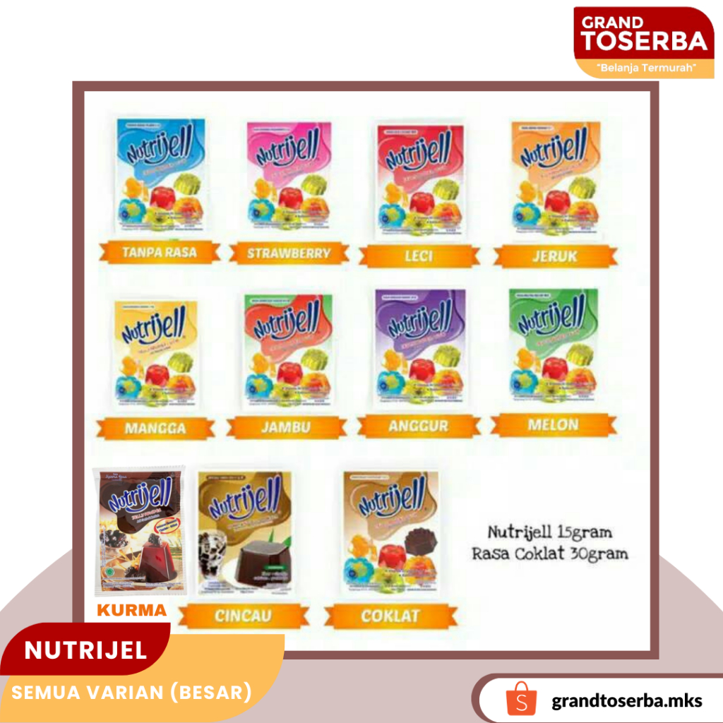 

AGAR NUTRIJELL ANEKA RASA BESAR 15G - COKLAT 30G