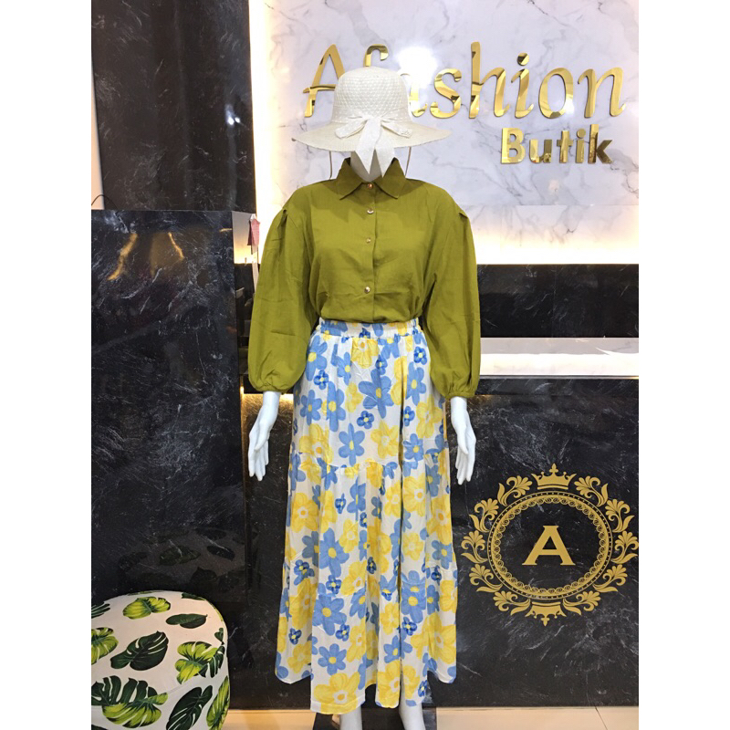 ONE SET ROK BUNGA & SET BATIK PLISKET