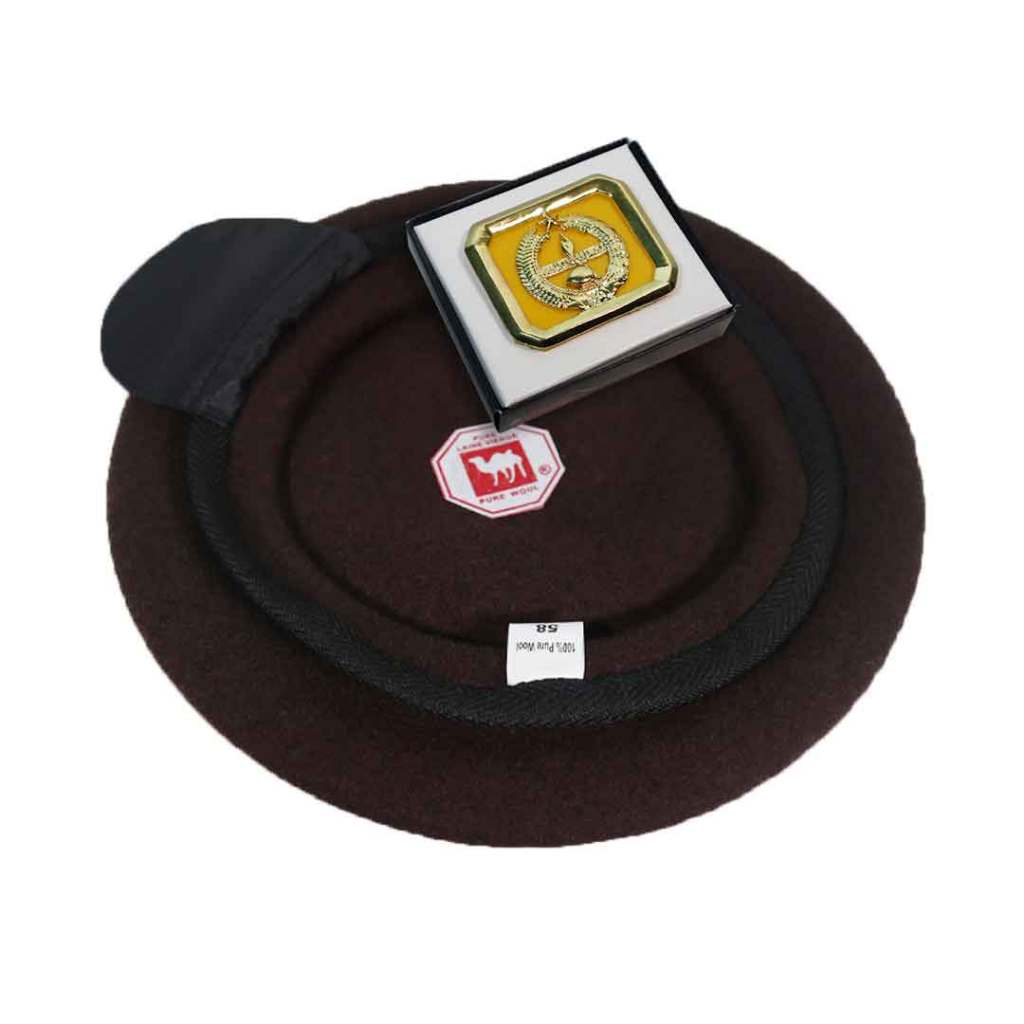 baret coklat pramuka + emblem penegak,penggalang,pandega