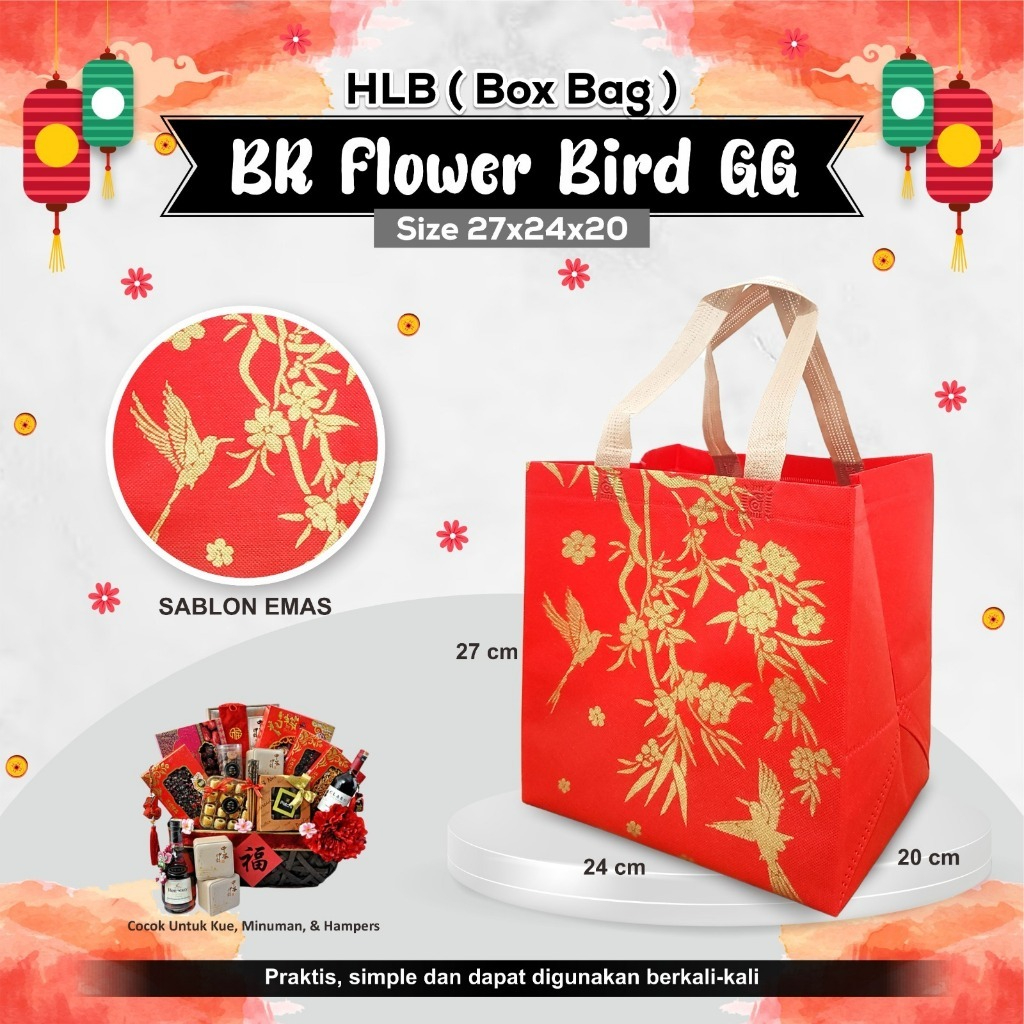 

Tas Jinjing Bingkisan Hampers Goodie Imlek BR Box Nasi 27X24X20 CM