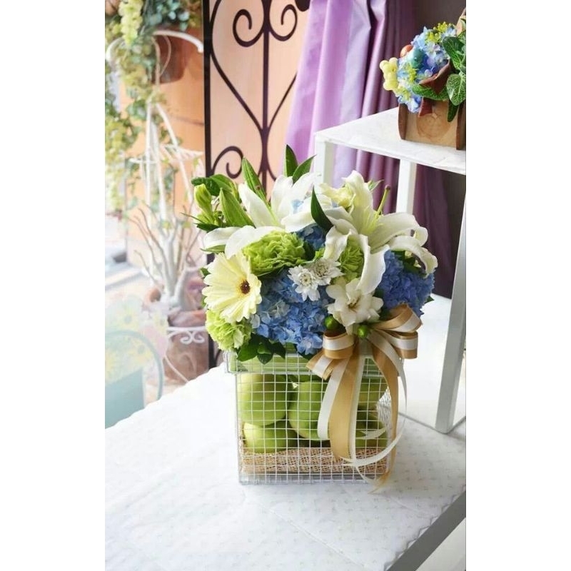 

full green fruits and flowers scented bouquets bucket bunga dan buah segar siap pakai dan kirim kapan saja kemana saja dimana saja fresh order segera kekasih sahabats eid mubarak lebaran cny imlek sincia natal christmas hampers