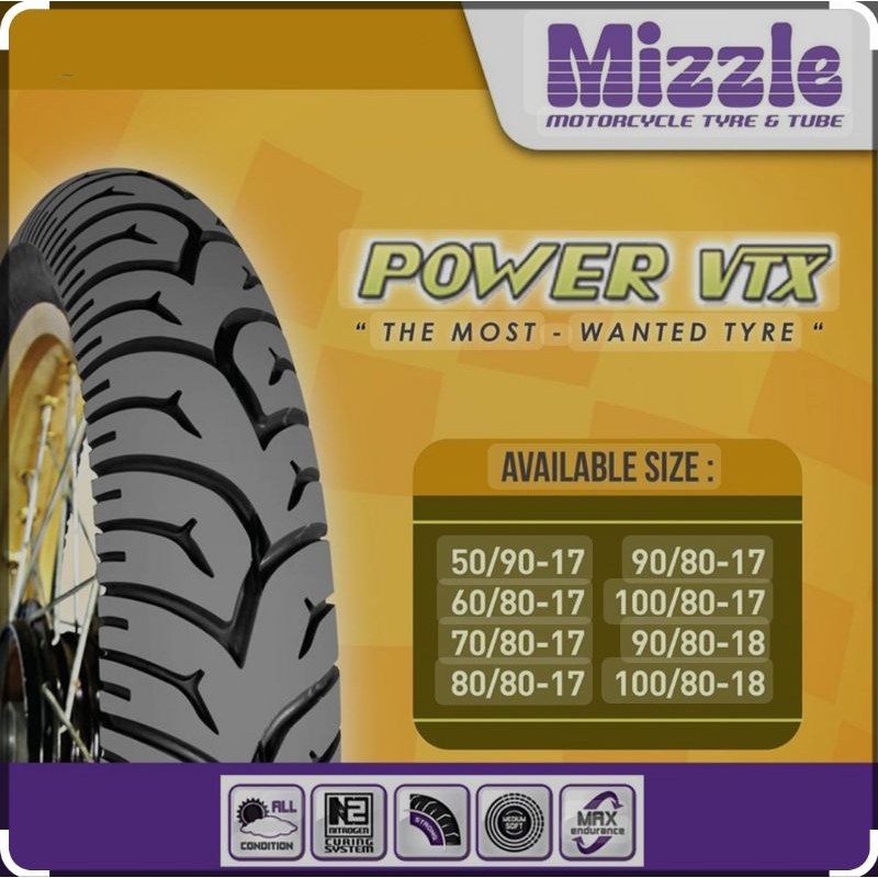 Ban Luar Mizzle Power VTX ring14, 17 dan Ring 18 Tubetype