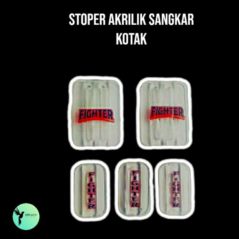 Stoper sangkar kotak akrilik aksesoris hiasan sangkar burung