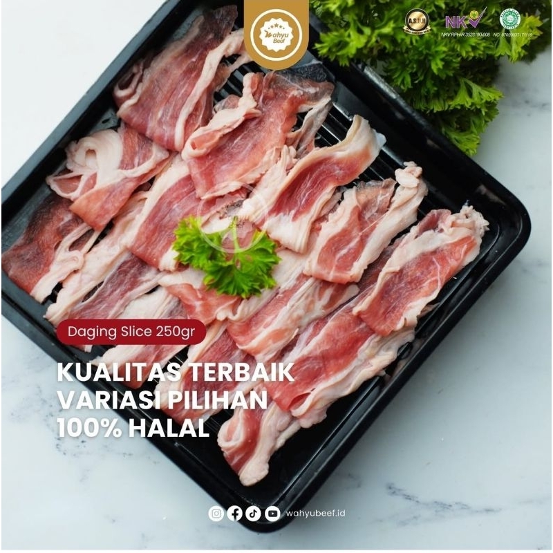 

Beef Slice (Fat) - Grass Fed Beef / Organik - Wahyu Beef / Nora Healthy Food