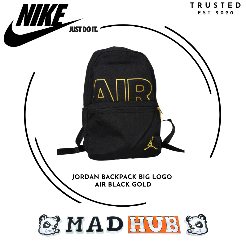 JORDAN BACKPACK BIG LOGO AIR BLACK GOLD