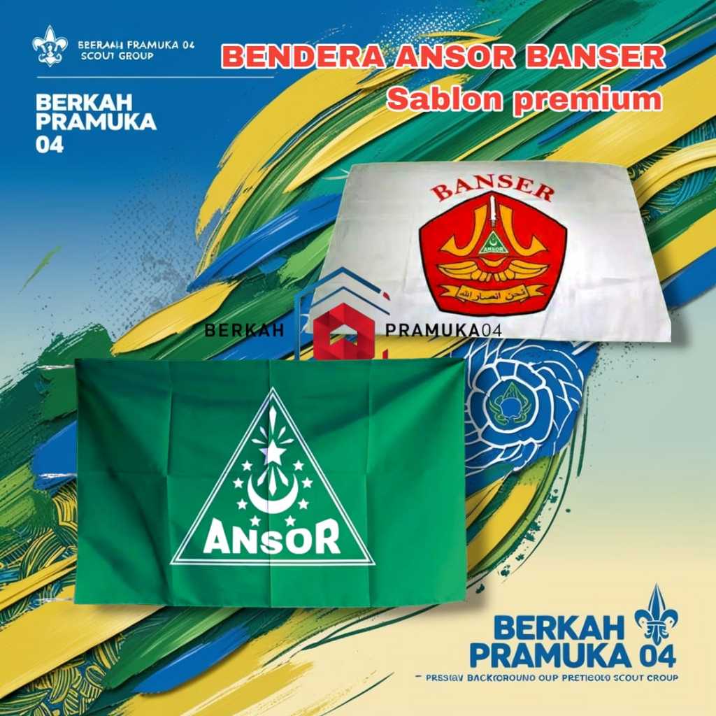 Bendera banser ansor ukuran jumbo 80x120cm sablon premium