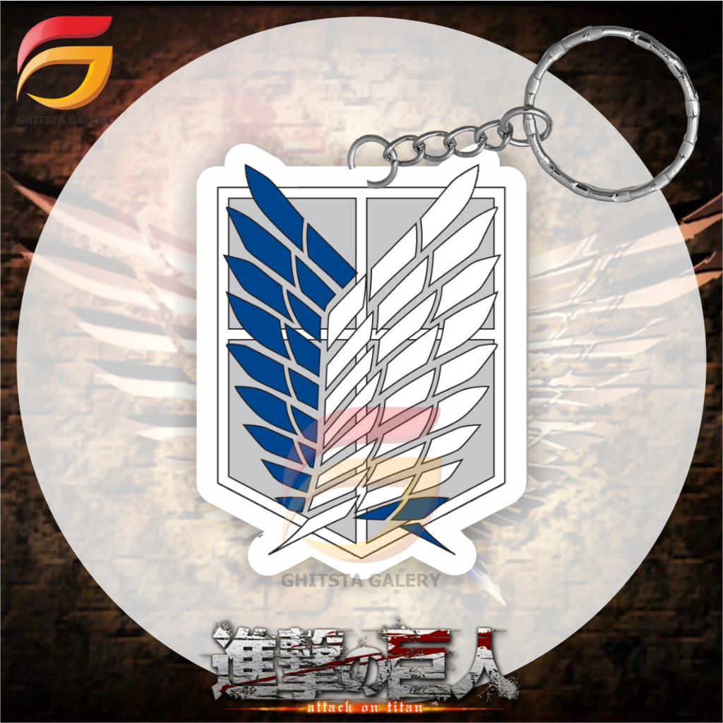 Gantungan Kunci Logo Attack On Titan - Logo Singeki No Kyujin - Gantungan Kunci Anime - Gantungan Ku