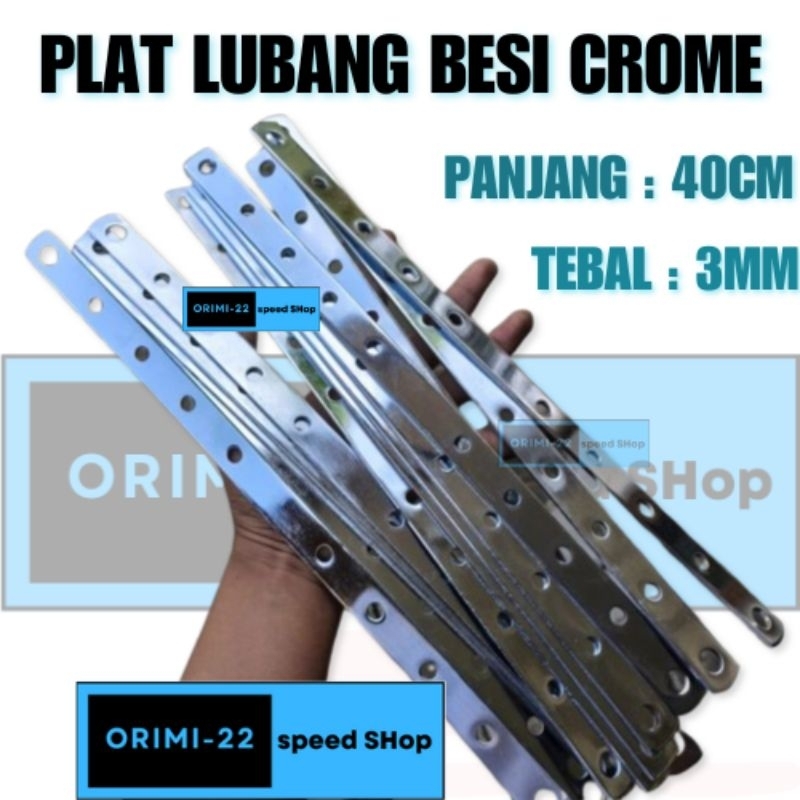 Pengaris lubang besi crome/panel plat lubang besi crome/panel knalpot lubang besi crome panjang 40cm