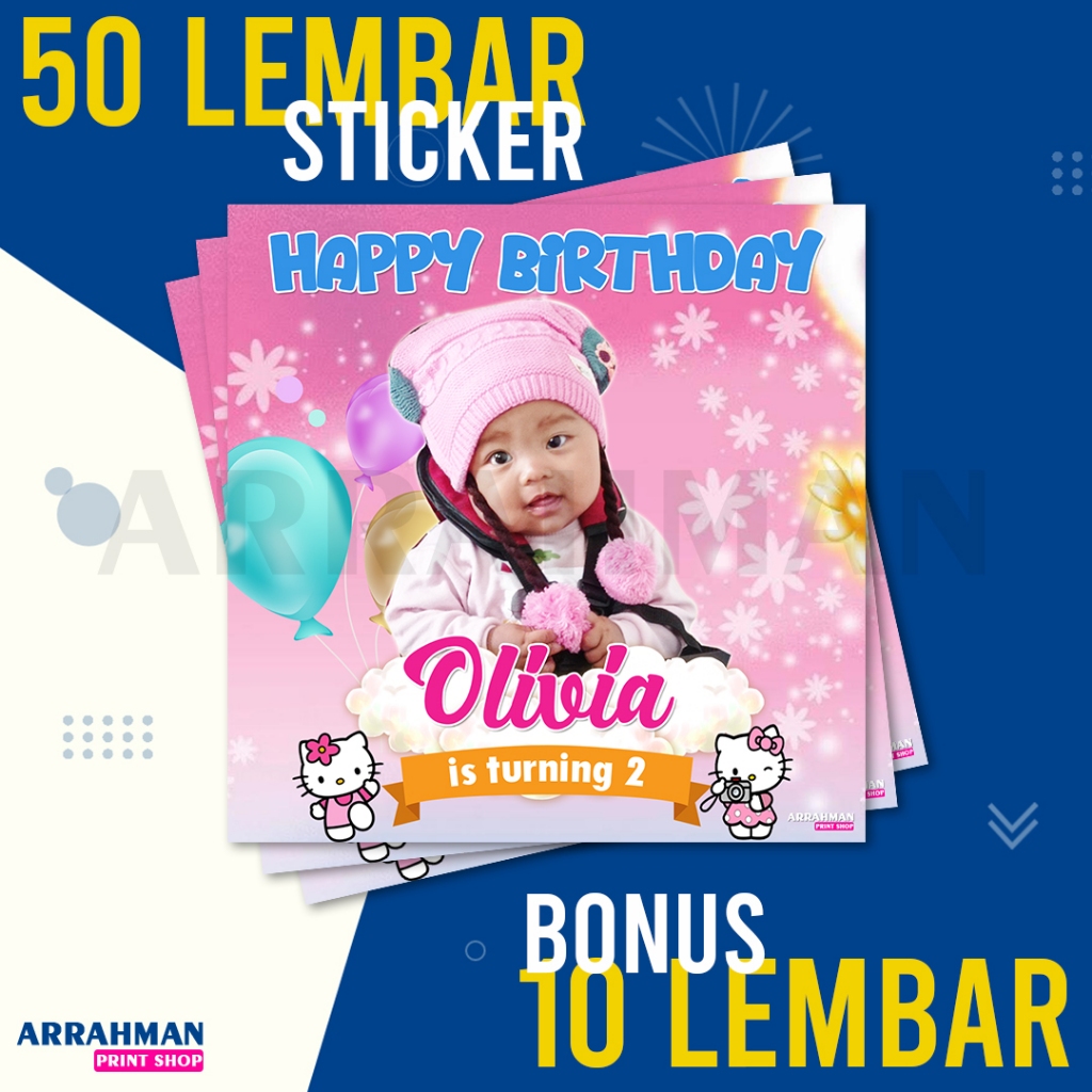 

Stiker / Label Ulang Tahun Ukuran 10x10 cm Bahan Kertas Tempel ( Cromo )