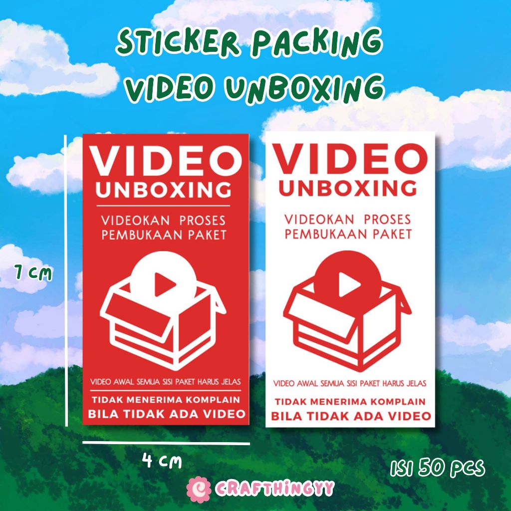 Sticker Fragile Paket Video Unboxing Olshop