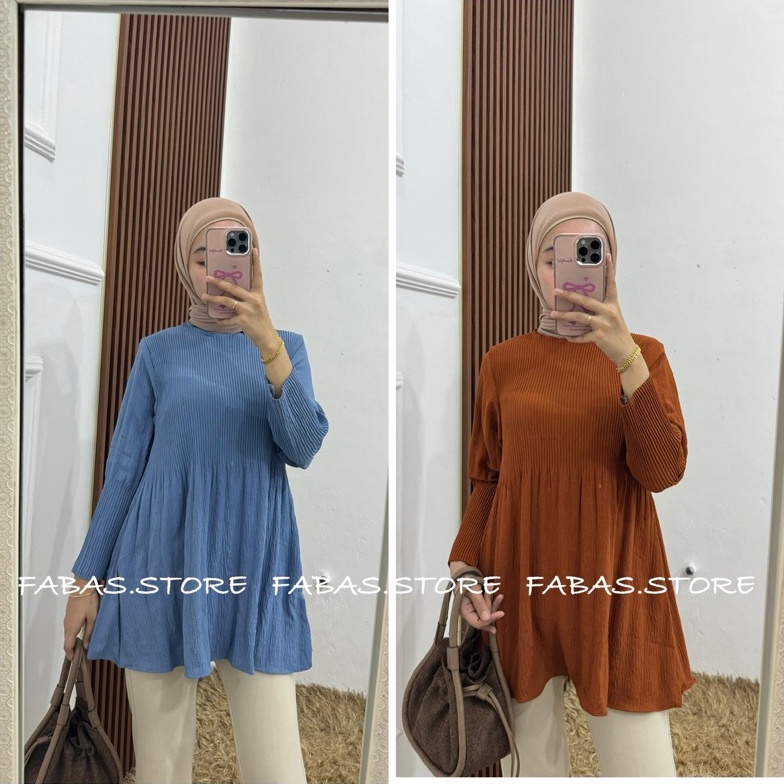 Baru Anastasya blouse Plisket Blouse Plisket Lengan Balon Atasan plisket