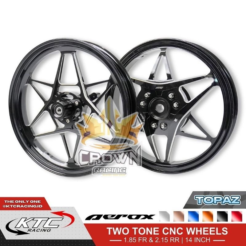 Velg KTC Racing Topaz 185 / 215 x 14 Yamaha Aerox 155 / Nmax 155