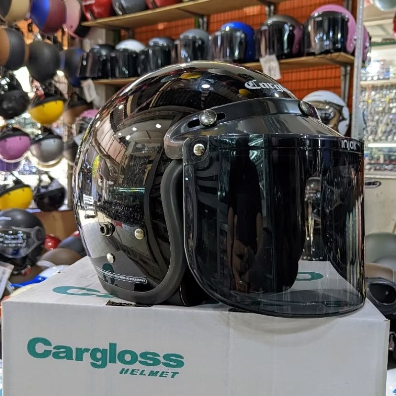Helm Bogo Cargloss PREMIUM + KACA DATAR INJAK