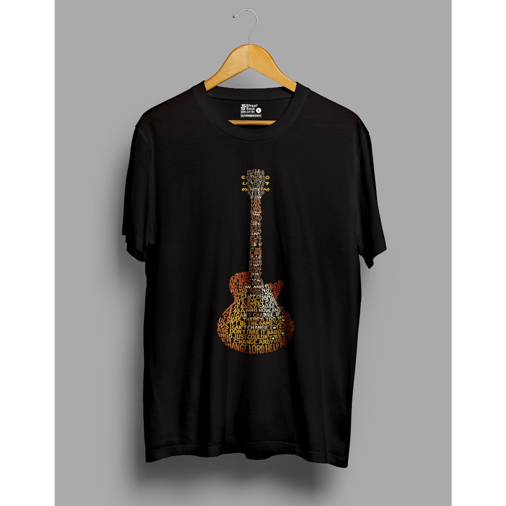 Kaos Pria Premium - Guitar Music Art