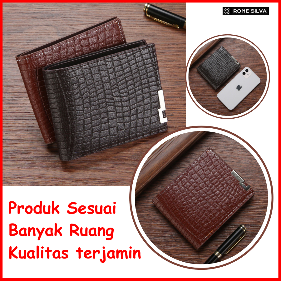 Dompet Pria Kulit Lipat Cowok Kecil Ori Laki2 Banyak Slot Atm Ktp Bapak Terbaru Simpel Genggam Premi