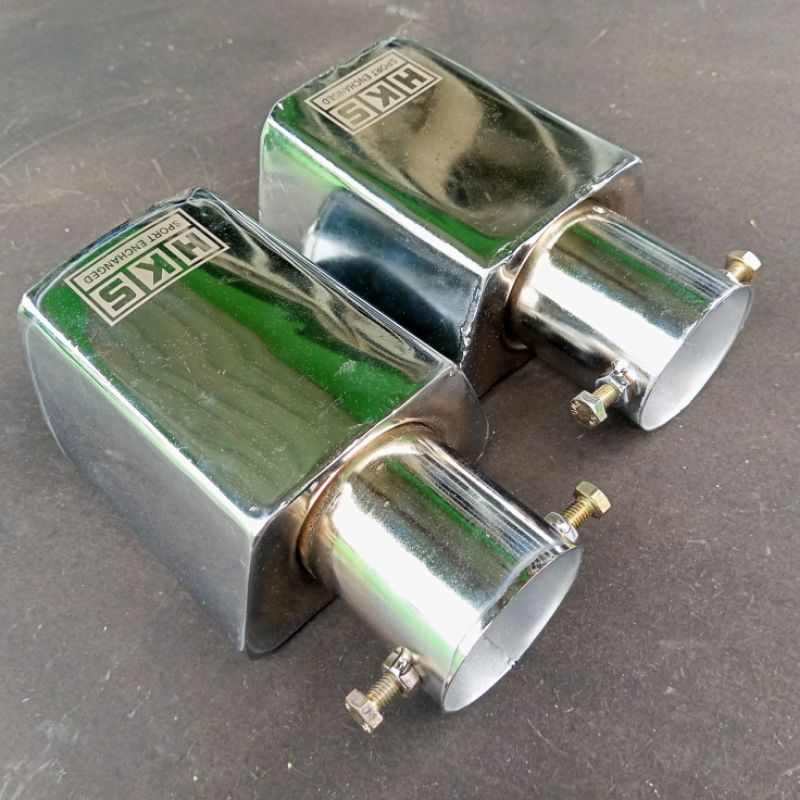 KNALPOT MOBIL HKS SOS SUOS SWOS NGOROK TRAPESIUM FULL CHROM SISTEM BAUT