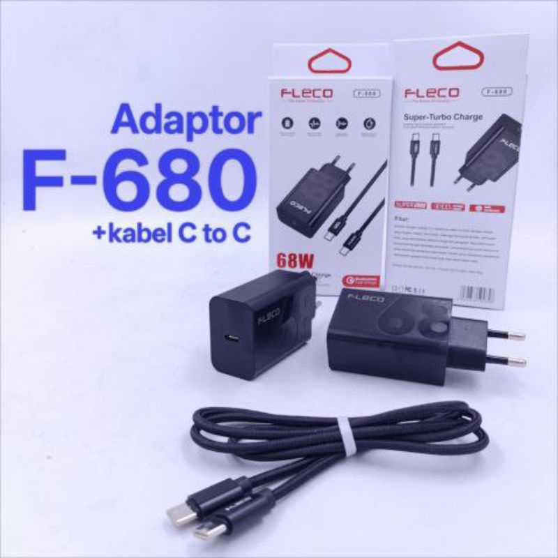 CHARGER FLECO F-680 TYPE-C TO TYPE-C | ORIGINAL | FAST CHARGING