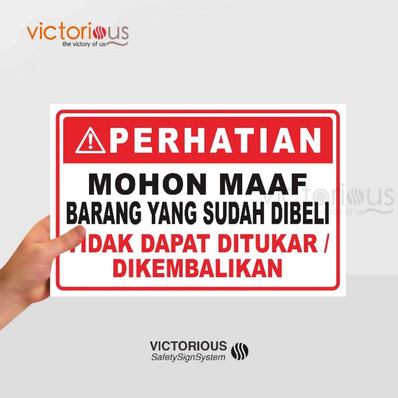 

Sticker Mohon Maaf Barang Yang Sudah Dibeli Tidak Dapat Ditukar Atau Dikembalikan Sticker Vinyl Tahan Air