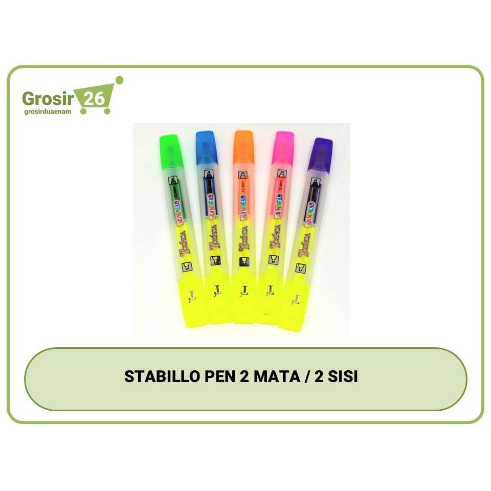 

(1 box) stabillo / highlighter pen tozhca 2 warna / sisi