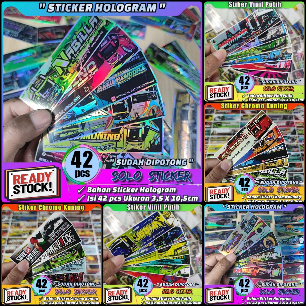 

Setiker Bus Hologram Panjang Paket Sticker Bis Isi 42pc SUDAH DIPOTONG Tinggal Tempel