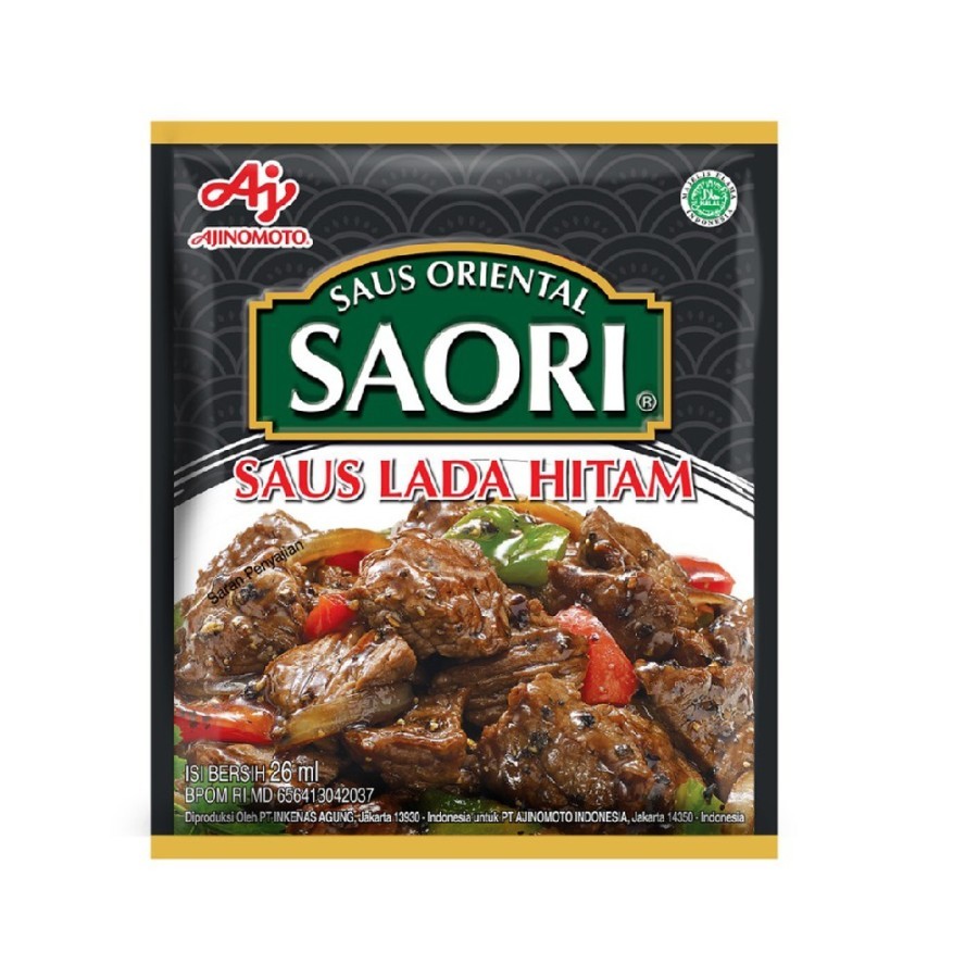 

saus lada hitam saori sachet 25