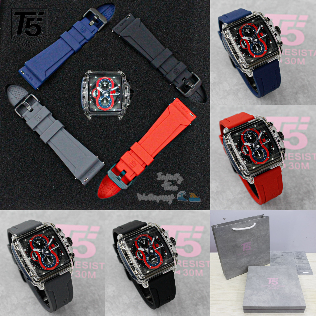 Jam Tangan Cowok T5 H4032G H4032 4032 Analog Special Edition Gift Set Watches Chrono dan Tanggal Akt