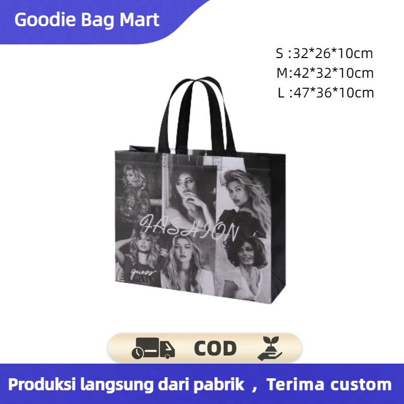 

Goodie bag-Tas Belanja tas spunbond tas souvenir premium tebal dan kuat/Terlaris lipat jumbo/ waterproof/shopping bag A04