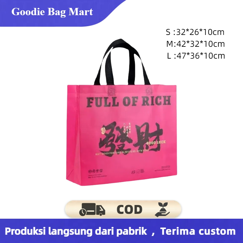 

Goodie bag-Tas Belanja tas spunbond tas souvenir premium tebal dan kuat/Terlaris lipat jumbo/ waterproof/shopping bag A32/A33/A34