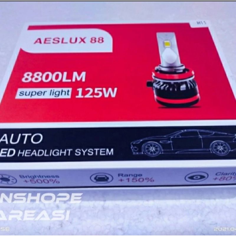 HEADLAMP AESLUX LED 8800M LM SUPER BRIGHT CANBUS H11 HB3 H1 H7 H4 H4 AESLUX 88