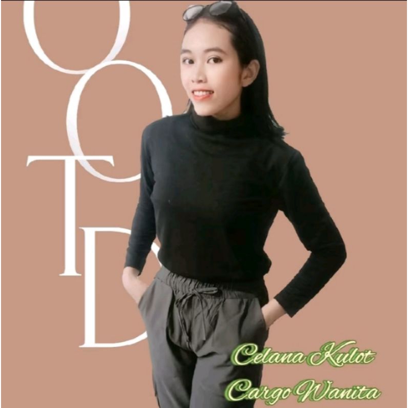 CELANA KULOT CARGO PANJANG WANITA MUSLIM HIJAB OUTFIT KEKINIAN