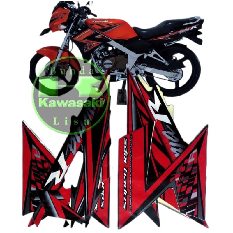 striping stiker Kawasaki Ninja R 2014 2015 Merah murah berkualitas