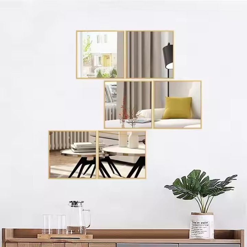 Kaca Cermin Aesthetic Dinding Tempel - Hiasan Kaca Ruang Tamu / Dekorasi Dinding Kamar Menggunakan K