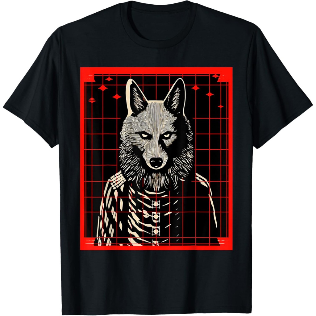 Seni Ilustrasi Gambar Serigala Geometris Grafis Serigala Kaos