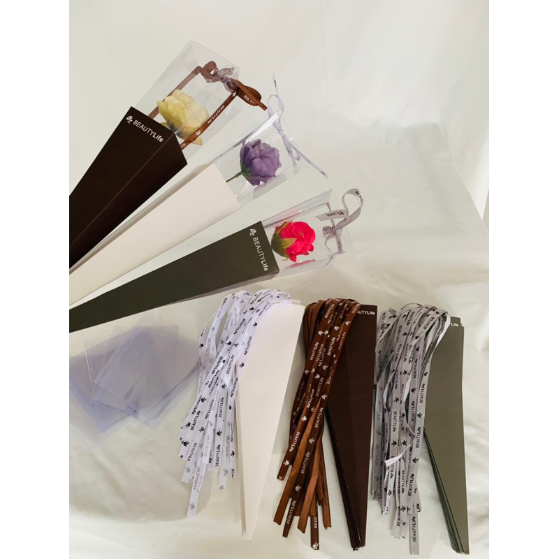 

single rose box wraping / box bunga satuan / box wrapping mawar