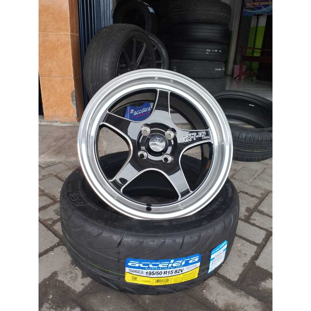READY VELK RACING MOBIL TE37 RX7 SL RING15 LEBAR7 PCD4X100 ET35 BLACK POLIS