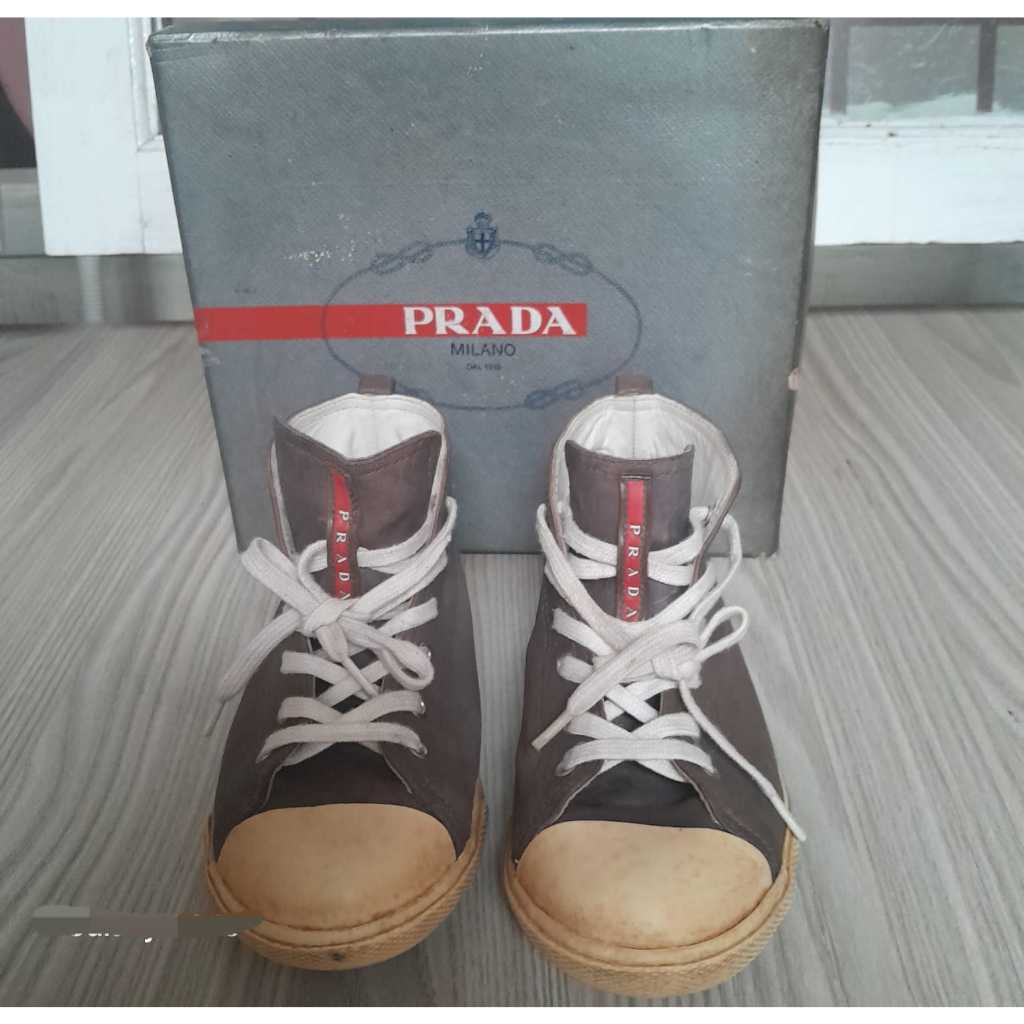 (MURAH) Second, Sepatu Boot anak Laki-laki / Perempuan merk Prada Original Authentic (Preloved/bekas