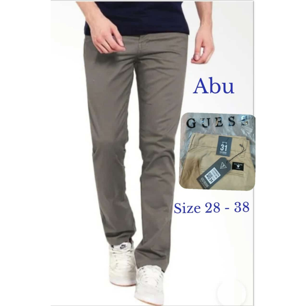 Celana panjang chinos brand guees - Celana panjang pria import - Celana Chino Panjang Pria Original 