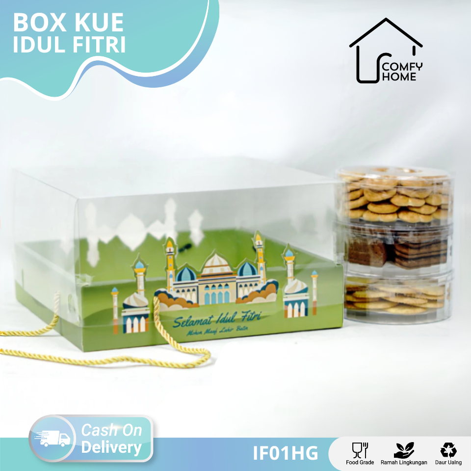 

Box Mika Lebaran / Kotak Kue Lebaran / Box Hampers Lebaran / Mika Box Lebaran / Kotak Hampers Idul Fitri I IF01HG