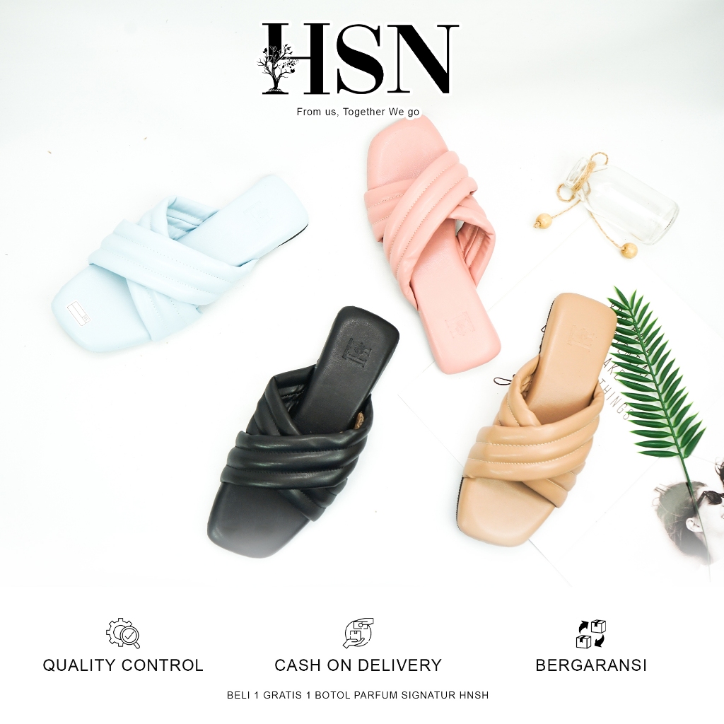 HSN Sandal BASILIA Flat Wanita | Beli 1 Gratis 1 Parfume
