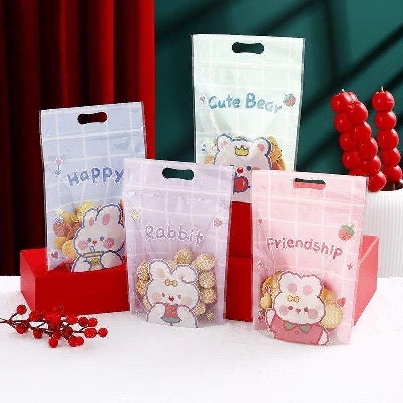 ZIPPER BAG 15X25 SOUVENIR ULANG TAHUN LUCU KARAKTER POUCH BERDIRI PLASTIK KLIP WADAH SNACK ULTAH