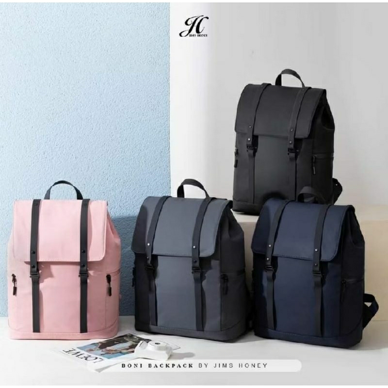 Jims Honey Boni Backpack Tas Ransel Wanita Cewek Tas Punggung Kuliah Kerja Kantor Import Murah
